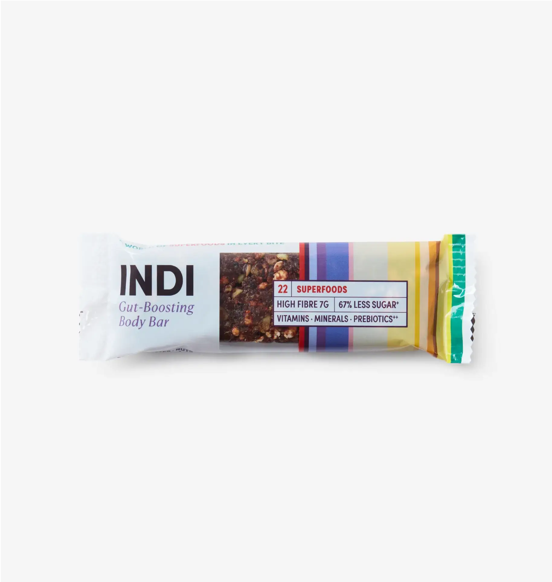 Indi Supplements® Gut Boosting Body Bar Snack Vegan Friendly INDI